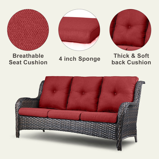 4-Piece Outdoor Sofa Patio Chair with Coffee Table