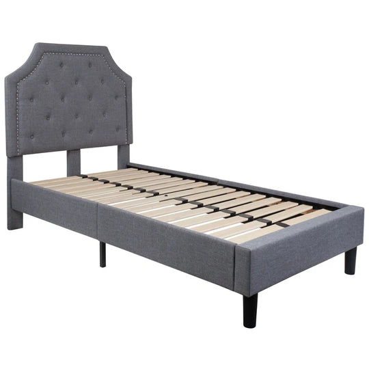 Aluino Arched Button Tufted Upholstered Platform Bed Frame - No Box Spring Required