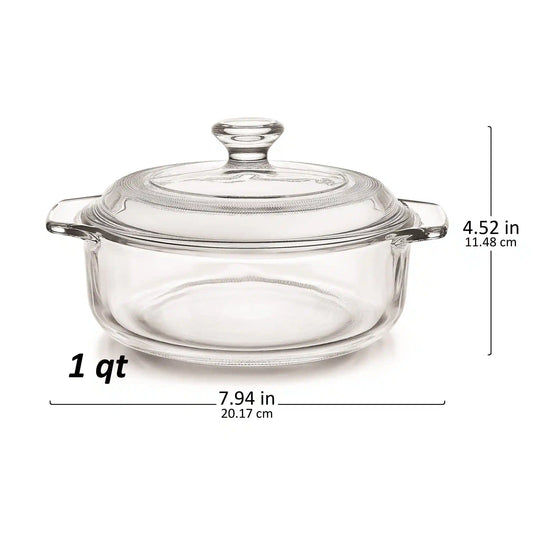 Baker'S Basics 2-Piece Glass Casserole Baking Dish Set with Glass Covers