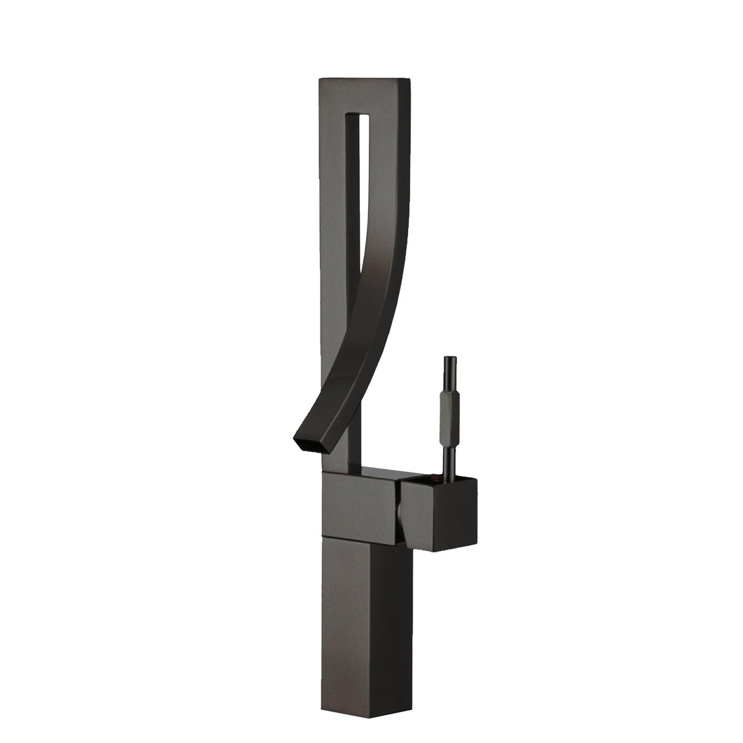 Single Handle Bathroom Faucet for Single Hole Brass Vessel Mixer Tap - Faucet Height: 17 1/2" Spout Height: 8"
