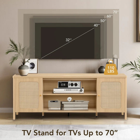 62" Bohemian TV Stand Modern Media Console Entertainment Center