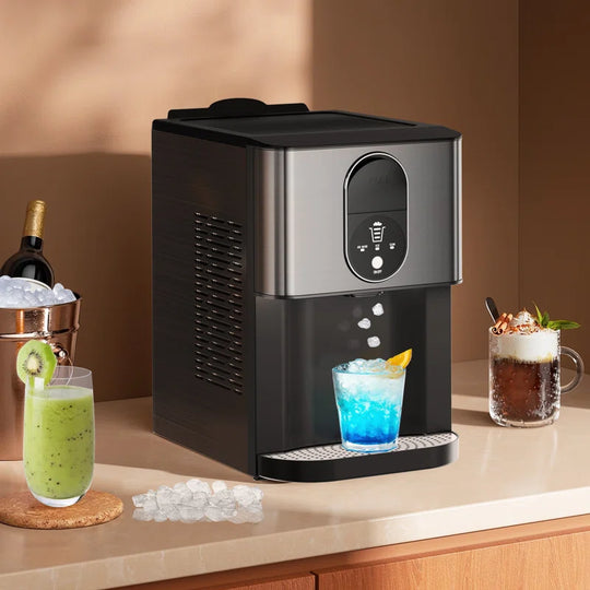 Antarctic Star Coutertop Ice Maker,Portable Stainless Steel Ice Maker Machine 44Lbs/24H Ice Cubes with Auto Self-Cleaning