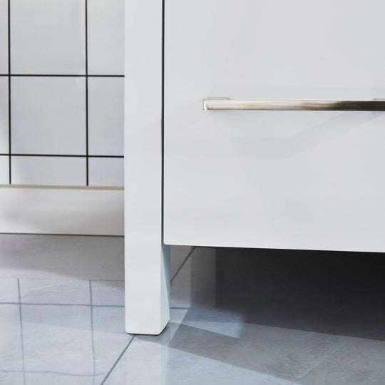 96-Inch Double Sink Bathroom Vanity Set with Engineered Marble Top and Free Mirror - 96 X 18.5 X 36 Inches