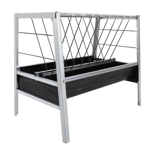 Large Capacity Livestock Feed Trough 2-In-1 Grain& Hay Feeder for Goats Sheep