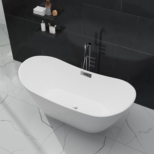 59"/67"Acrylic Bathtub,With Chrome Drain and Overflow,Cupc Certified