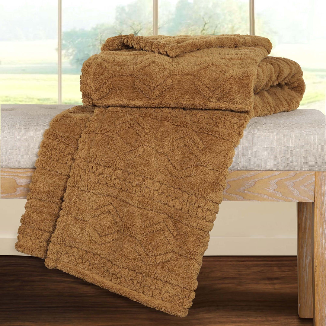 Arctic Boho Jacquard Plush Fluffy Fleece Blanket