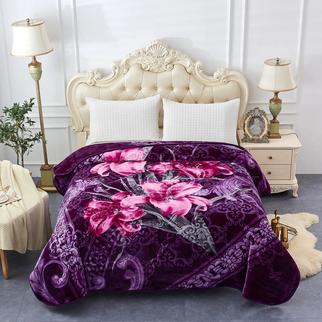 Heavy Korean Mink Fleece King Size Blanket, Christmas Gift for Parents