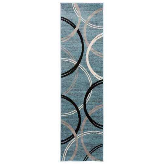 Contemporary Abstract Circles Design Area Rug