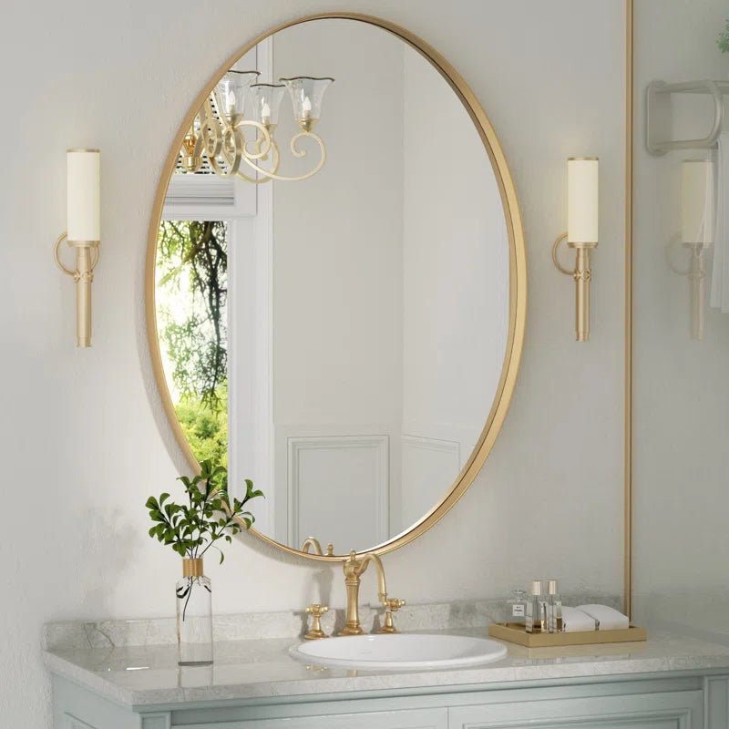 Hun Oval Vanity Mirror Wall Mounted Mirror Ideal for Bedroom, Entryway, Living Room