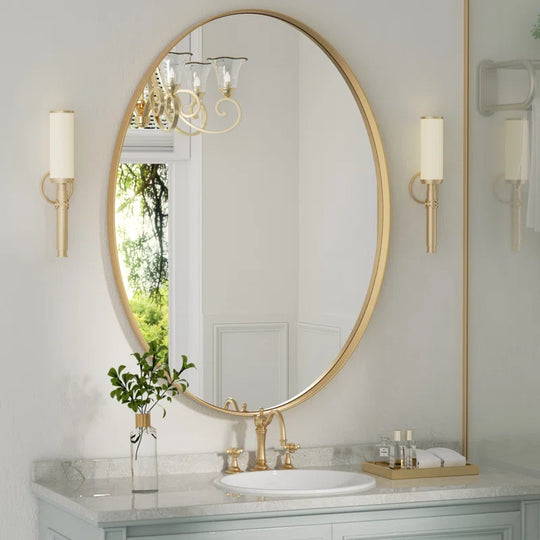 Hun Oval Vanity Mirror Wall Mounted Mirror Ideal for Bedroom, Entryway, Living Room