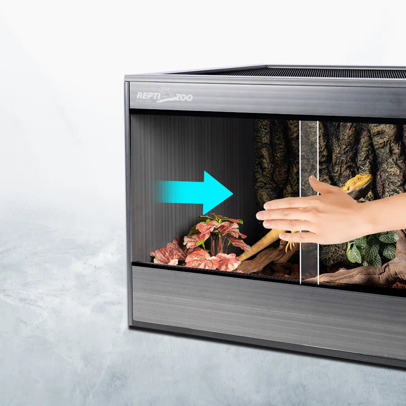 Reptile Terrarium with Sliding Glass Door, 35 X 17 X 18 Inches
