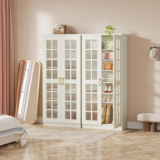 8-Tier Modern Shoe Storage Cabinet with Doors and Adjustable Shelves