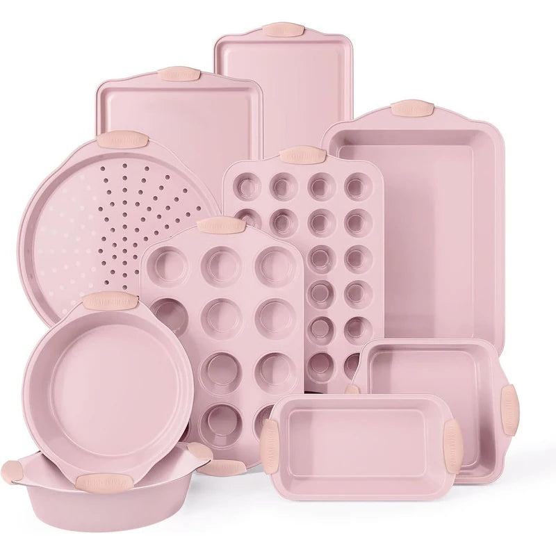 Nonstick Stackable Bakeware Set - Heavy Duty, Durable, Easy Release Baking Set, 10 Pcs