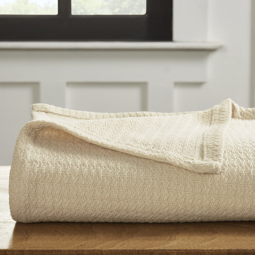Waffle Weave Honeycomb Knit Soft Cotton Blanket
