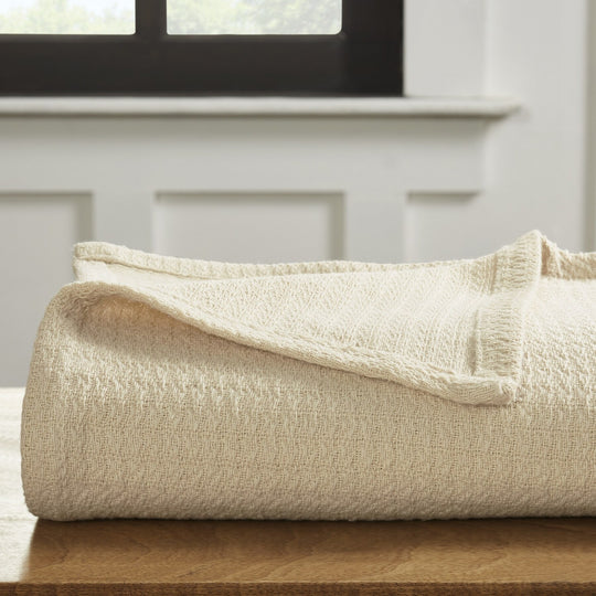 Waffle Weave Honeycomb Knit Soft Cotton Blanket