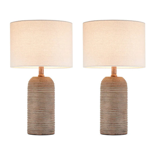 Farmhouse Table Lamp Set with LED Bulbs (Set of 2) - W10.5 X H18.5 Inch