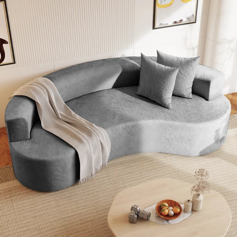 80" Modern Upholstered Sofa with Two Pillows Included