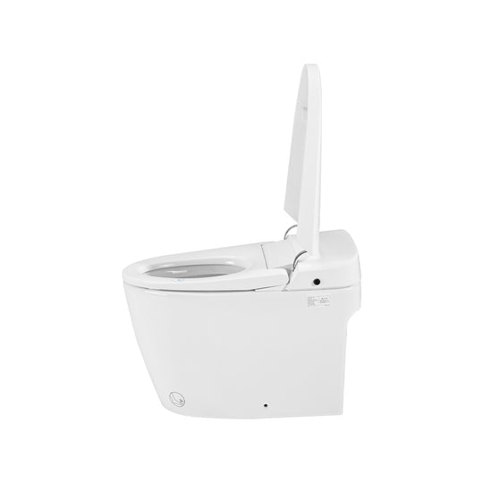 Smart Toilet Bidet Combo with Self-Cleaning Nozzle, Heated Seat, Night Light, Knob Control, Power Outage Flushing, Soft Close