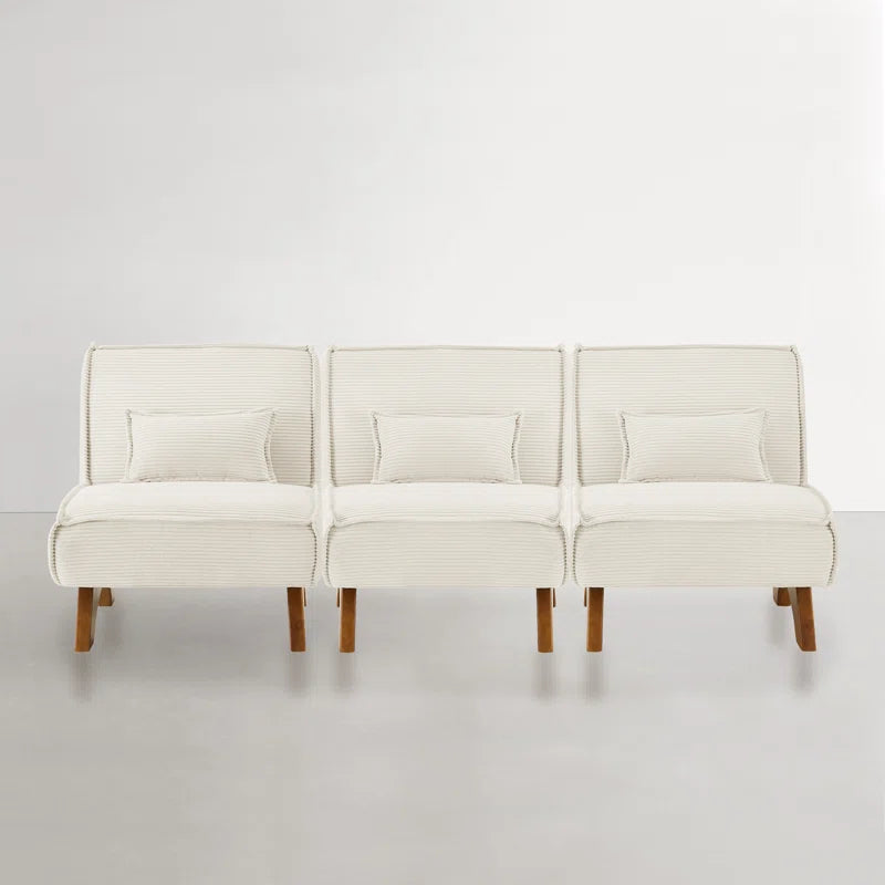 90''W Upholstered Spacious 3 Seat Sofa Will Pillow