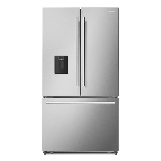 22.4 Cu. Ft. 3-Door French Door Refrigerator with Water Dispenser and Automatic Ice Maker in Stainless Steel, Counter Depth