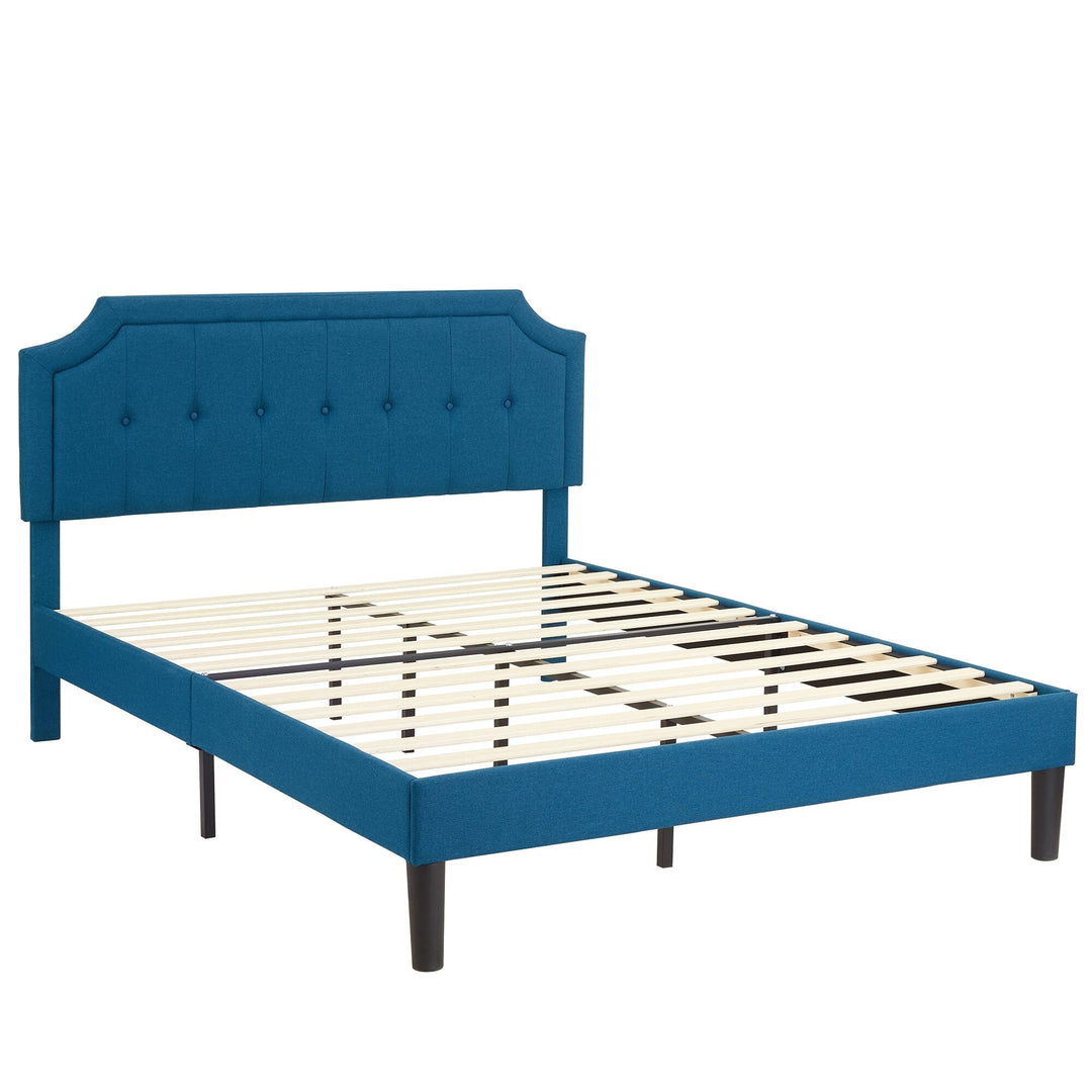 Javlergo Modern Upholstered Bed Frame with Height Adjustable Headboard Heavy-Duty Frame No Box Spring Needed
