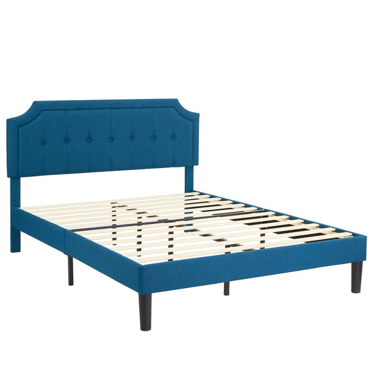 Javlergo Modern Upholstered Bed Frame with Height Adjustable Headboard Heavy-Duty Frame No Box Spring Needed