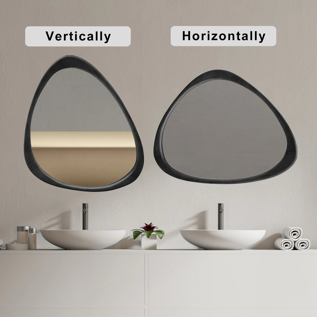 Irregular Mirror Asymmetrical Wood Wall Mirror