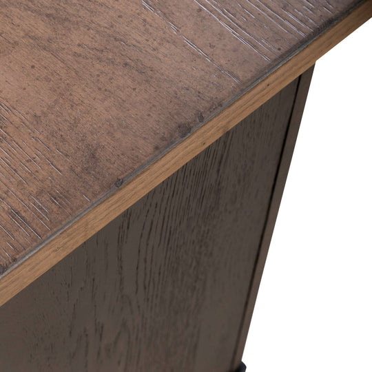 Americana Farmhouse Black Bedside Chest with Charging Station