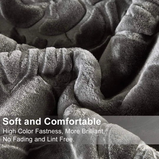 Embossed Floral Bed Blanket 85"X95" - 9Lbs