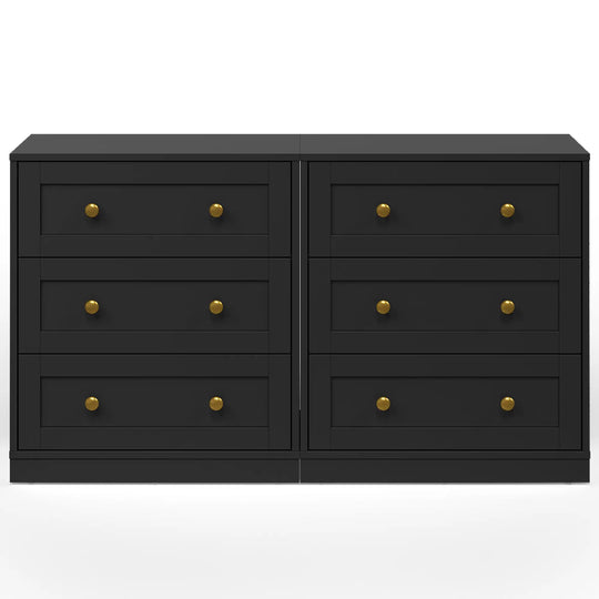 Set of 2 Modern Nightstands with 3 Drawers