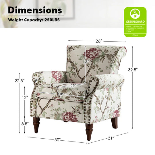 Asul Armchair with Nailhead Trim