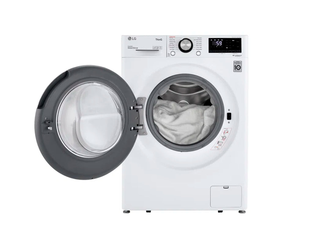 Smart Wi-Fi Enabled Compact Front Load Washer with Built-In Intelligence, White, 2.4 Cu. Ft.