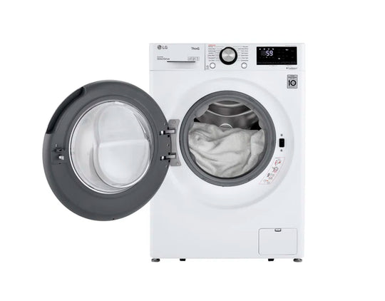 Smart Wi-Fi Enabled Compact Front Load Washer with Built-In Intelligence, White, 2.4 Cu. Ft.