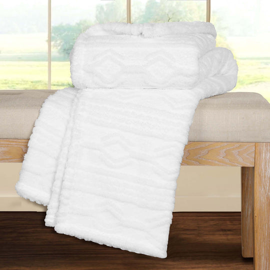 Arctic Boho Jacquard Plush Fluffy Fleece Blanket