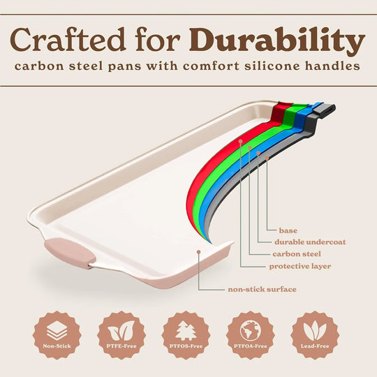 Nonstick Stackable Bakeware Set - Durable, Easy Release Baking Set- 22 Pc. Includes Silicone Muffin Cups