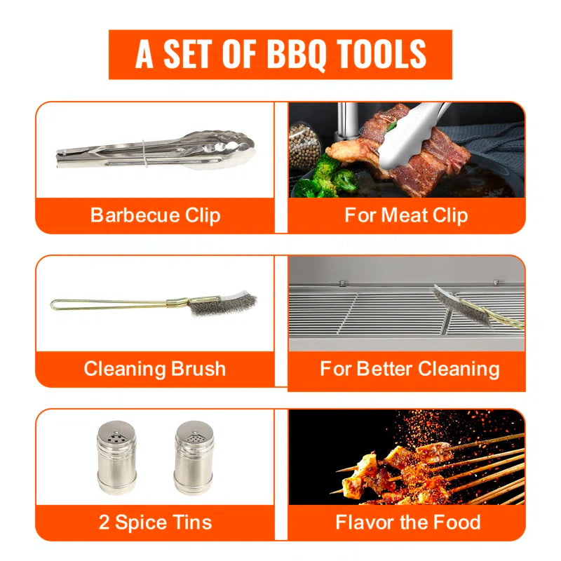 Single Burner Freestanding Wood Burning Gas Grill