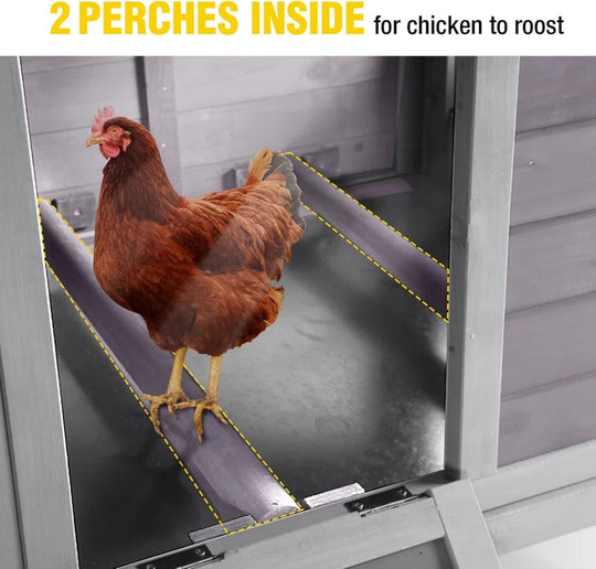 Chicken Coop for 2 Chickens Home Ues Outdoor Small Wooden Chicken House with Expandable Run for Poultry Duck Coop Pull Out Tray Quail Cage, Hen Habitat