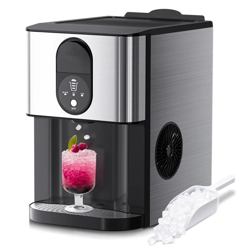 Antarctic Star Coutertop Ice Maker,Portable Stainless Steel Ice Maker Machine 44Lbs/24H Ice Cubes with Auto Self-Cleaning