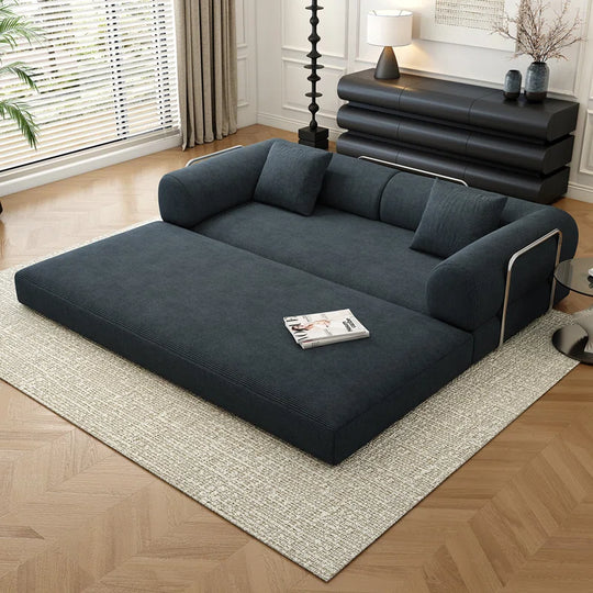78.8" Modular Sofa Bed - 4-In-1 Convertible Design with Corduroy Fabric and High Density Sponge, Removable Cover and Fixed Frame