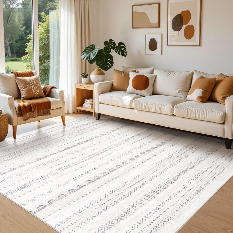 Anthonyville Area Rug Living Room Rugs: Washable Boho Large Neutral Farmhouse Soft Moroccan Stain Resistant Indoor Floor Carpet for Bedroom Nursery Kids Playroom Office Dining Room Home House Decor