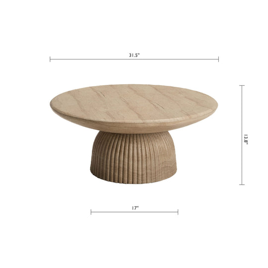 Maddox Single round Coffee Table Stone Marble Effect