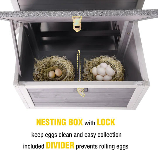 Chicken Coop for 2 Chickens Home Ues Outdoor Small Wooden Chicken House with Expandable Run for Poultry Duck Coop Pull Out Tray Quail Cage, Hen Habitat