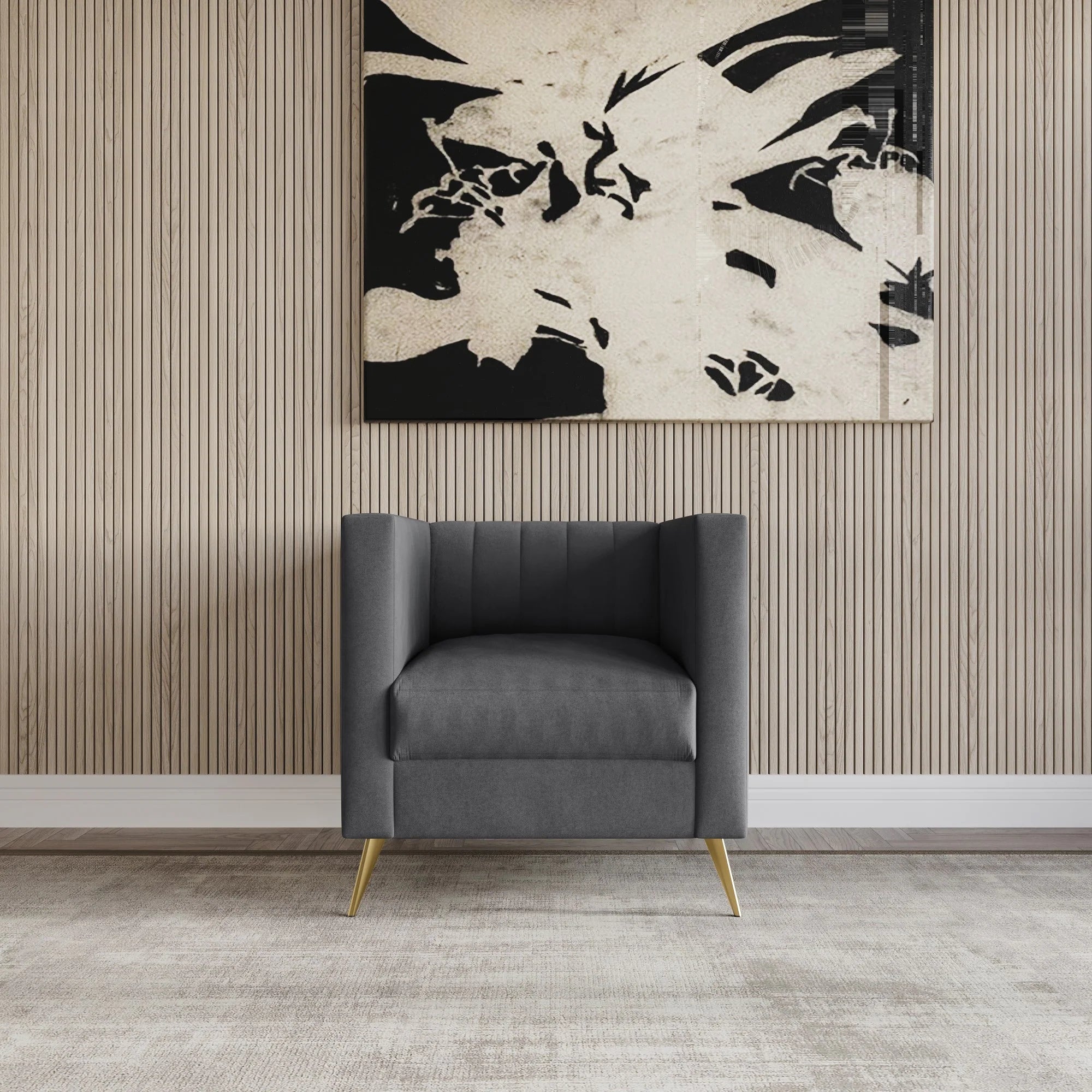 Clayfell Weiss Velvet Square Arm Chair/ Loveseat/ Sofa