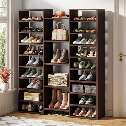 14-Tier Shoe Rack, 46 Pairs Freestanding Tall Entryway Shoe Organizer