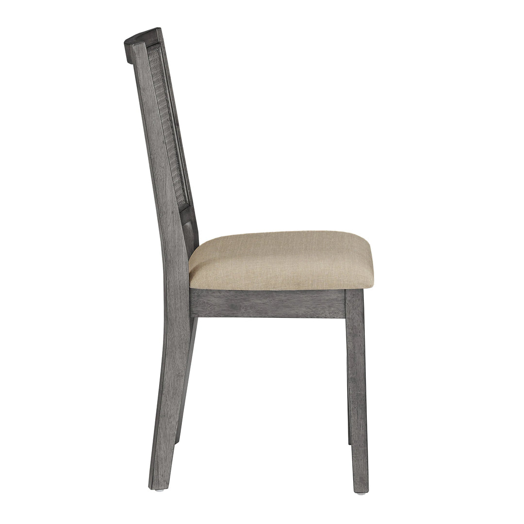 Eleanor Beige Linen Rattan Dining Chairs (Set of 2) by  Classic