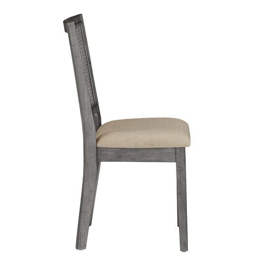 Eleanor Beige Linen Rattan Dining Chairs (Set of 2) by  Classic