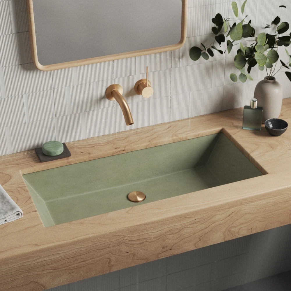 Arcata Nativestone Concrete Undermount Trough Bathroom Sink
