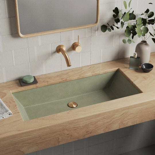 Arcata Nativestone Concrete Undermount Trough Bathroom Sink
