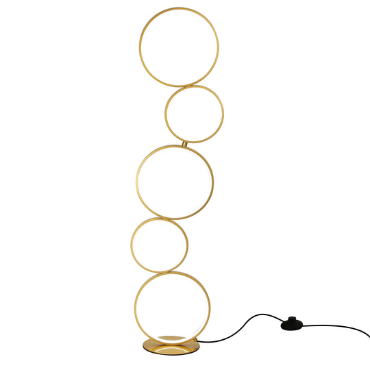 LED Modern Dimmable Floor Lamp, 3 Way Bright Corner Stand Lamp with 5-Ring for Living Room