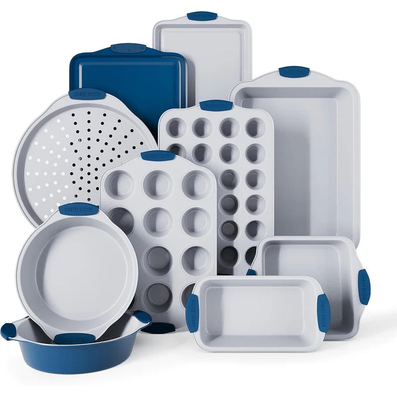 Nonstick Stackable Bakeware Set - Heavy Duty, Durable, Easy Release Baking Set, 10 Pcs